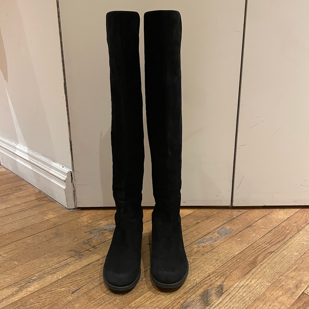 Stuart Weitzman black suede over-the-knee boots
